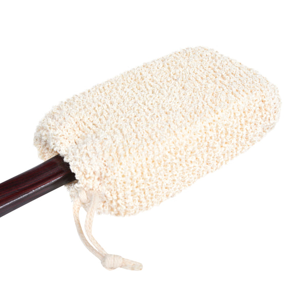 Wood Bath Brush with Terry Bath Sponge