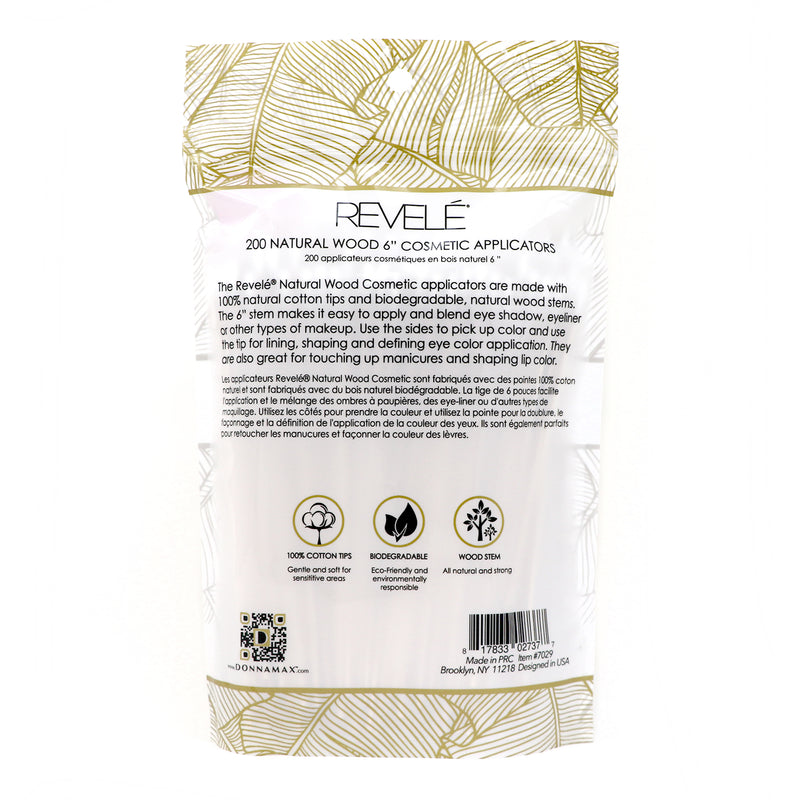 200 Natural Wood 6" Cosmetic Applicators